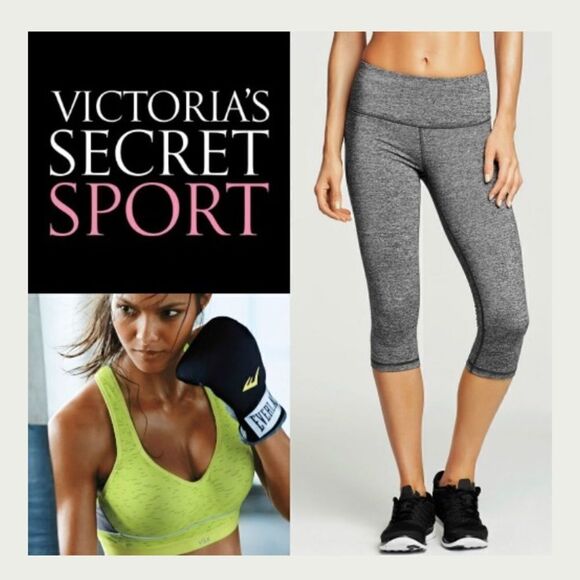 Victoria Secret’s VSX Grey Knockout Crop Leggings - Picture 2 of 9
